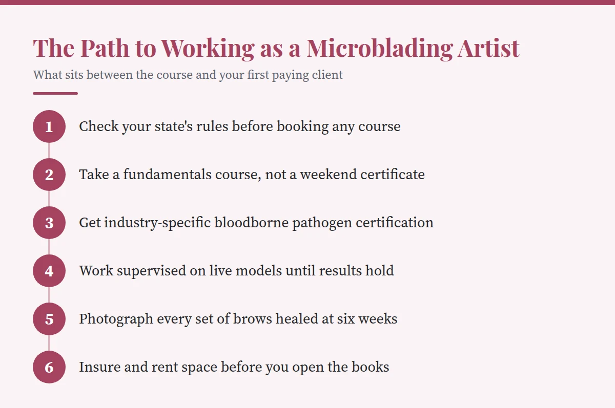 Summary card: The Path to Working as a Microblading Artist