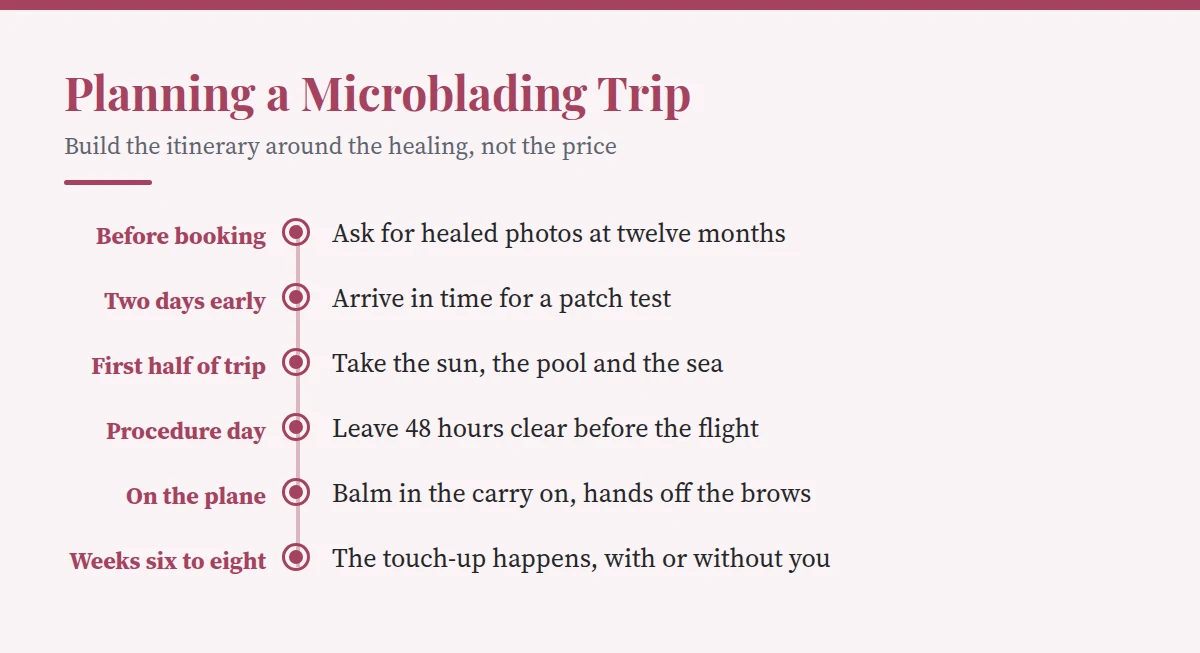 Summary card: Planning a Microblading Trip